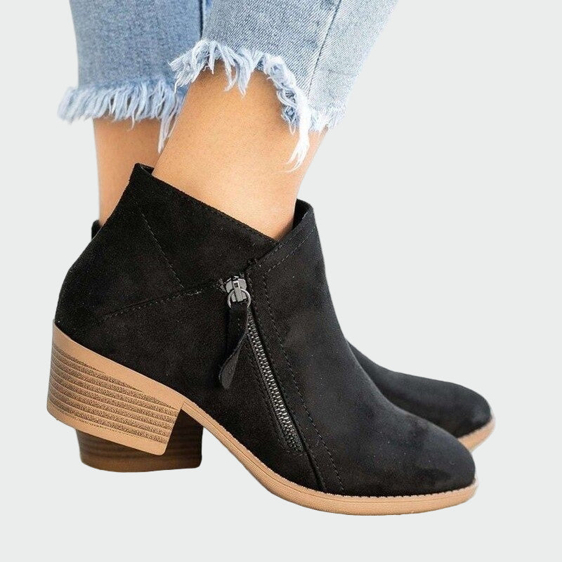 Premium orthopedic leather boots with heels for winter