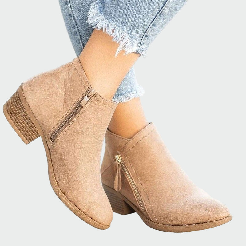 Premium orthopedic leather boots with heels for winter