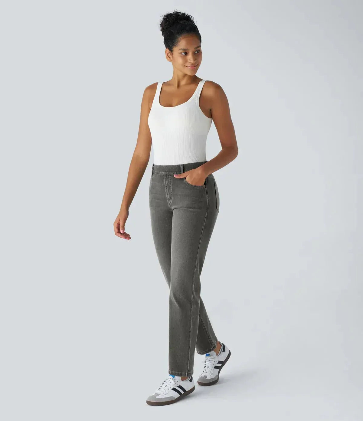 Elastic and Comfortable High Waisted Pants