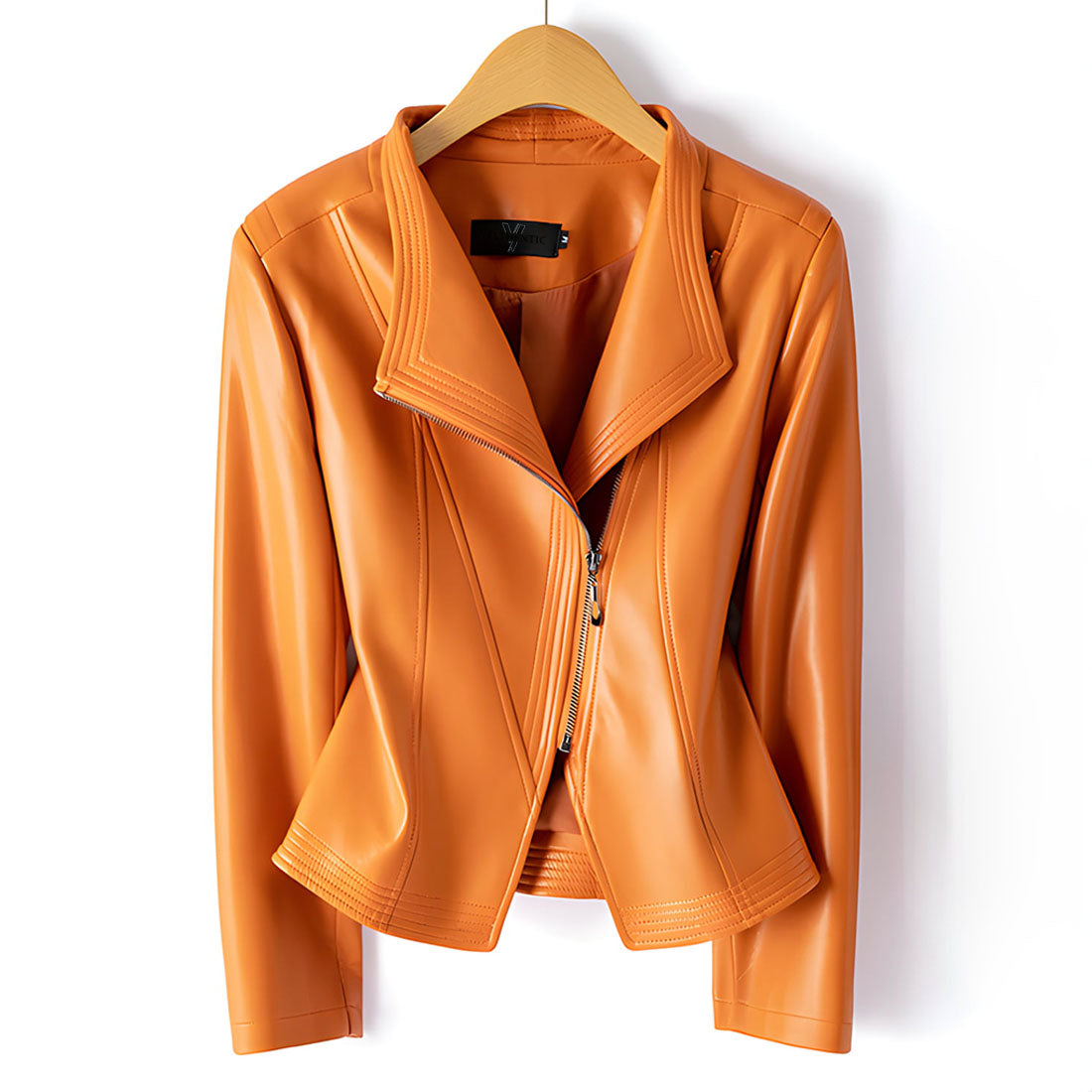 Clarisse sheepskin leather motorcycle jacket