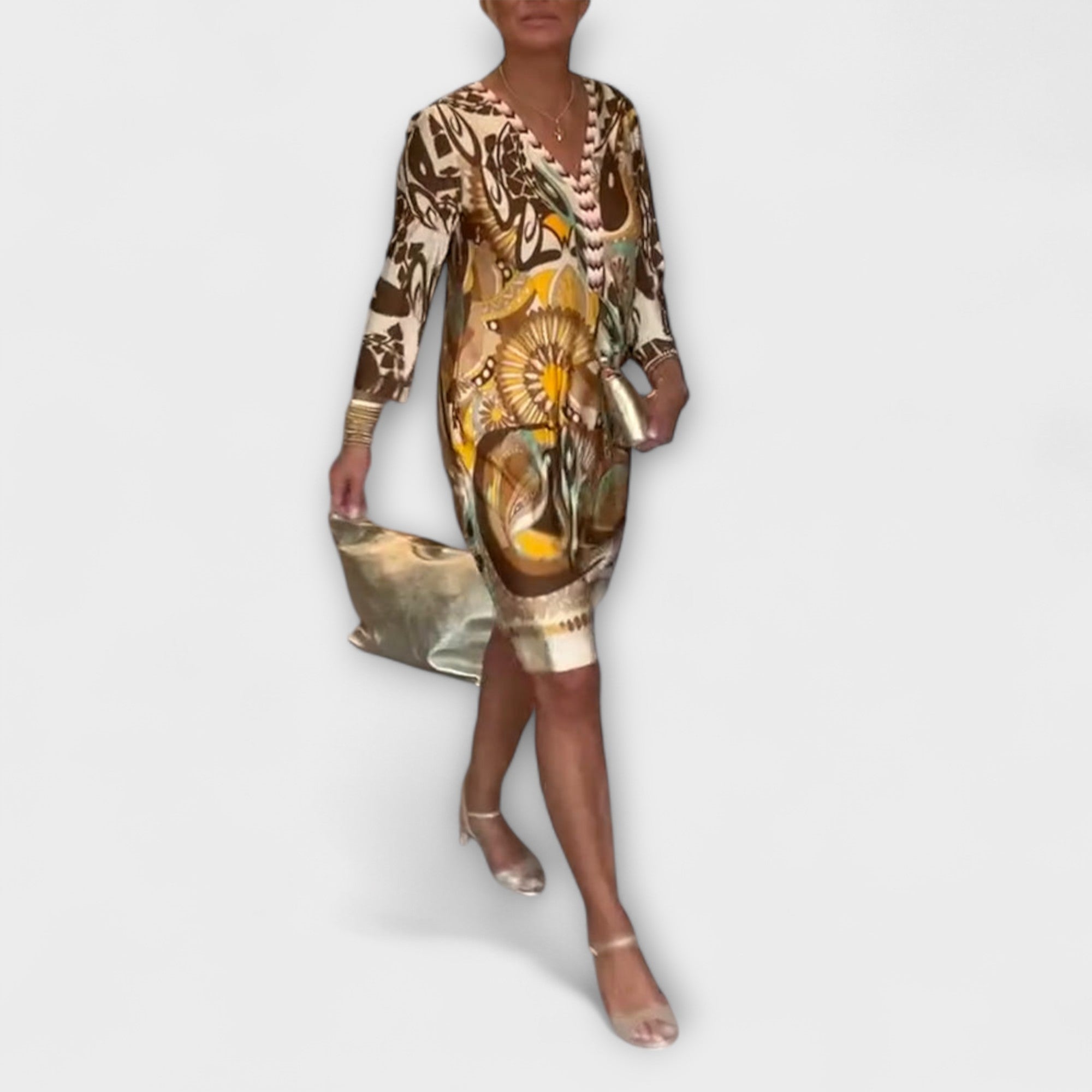 Loose Dress with V Neckline (Retro Design)