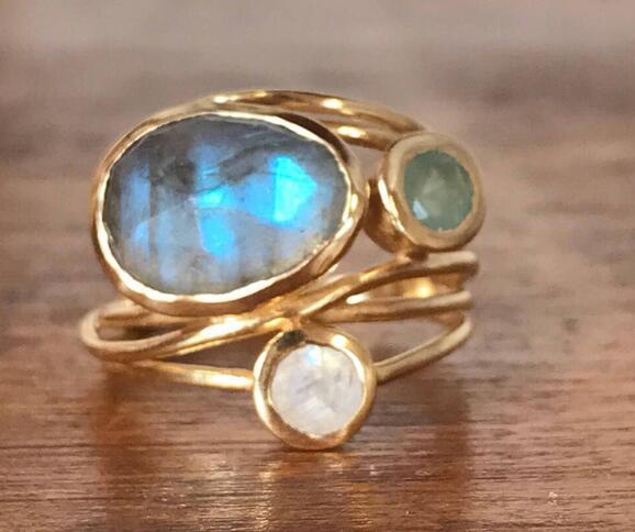 Vintage Ring with Blue Opal