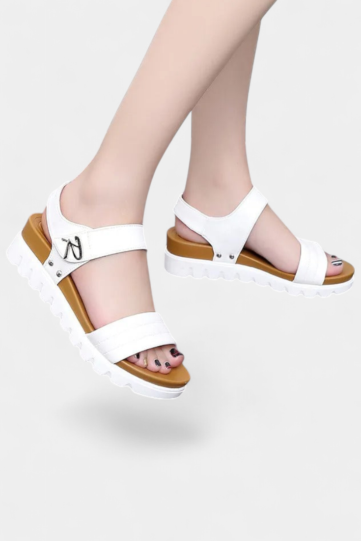 Clothide Casual Platform sandals with double strap and adjustable buckle
