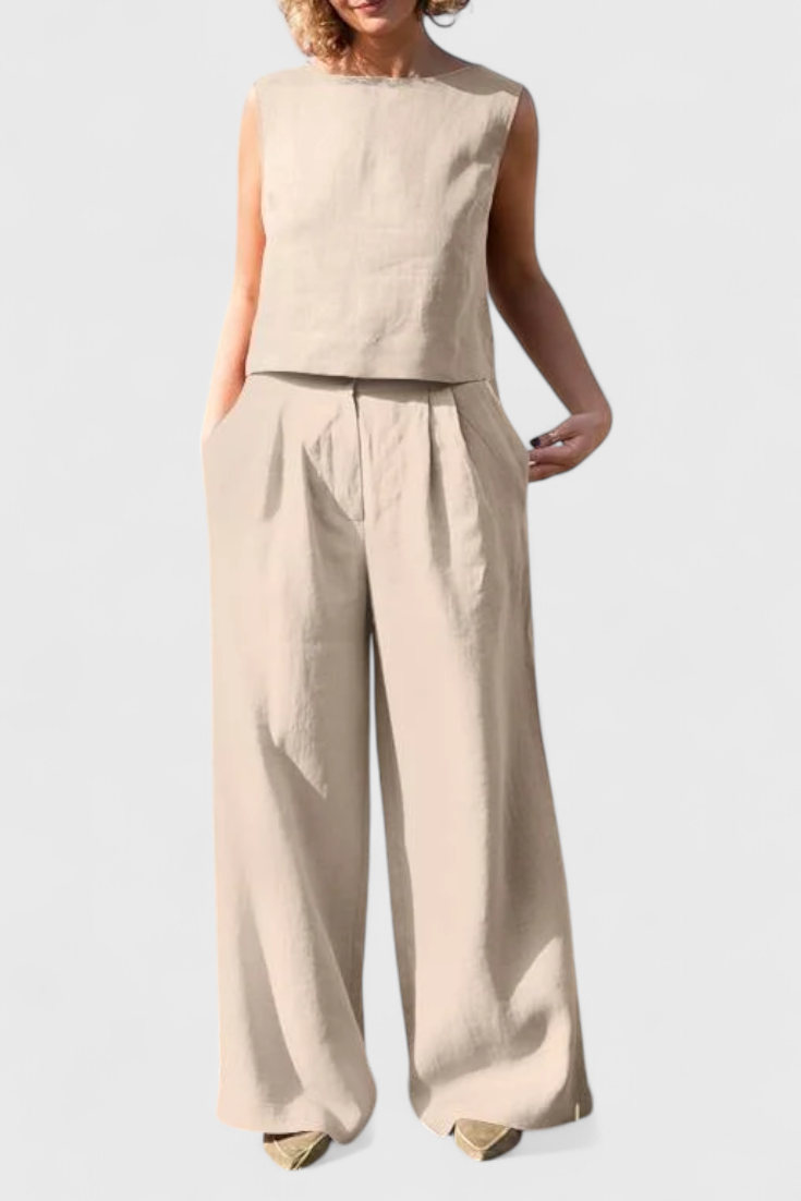 Yvanne Summer Sleeveless Vintage Set