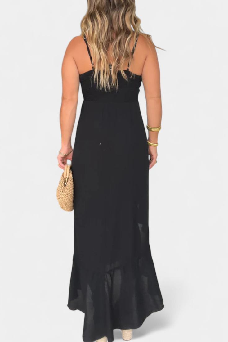 Kailani Ruffle Maxi Dress with Front Knot