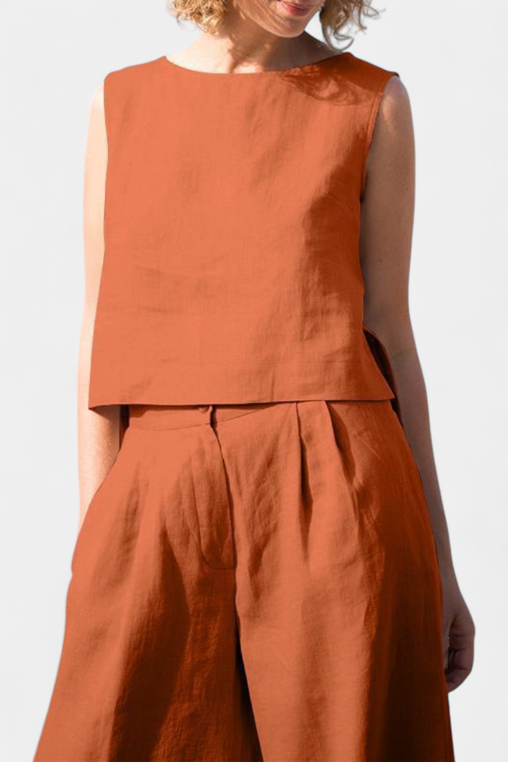 Yvanne Summer Sleeveless Vintage Set