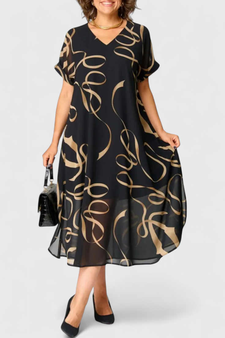 Jillian Black Caftan Dress