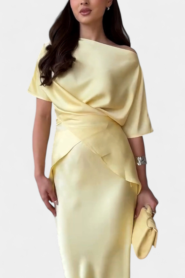 Veleda Set with Top with Crossed Straps and Airy Skirt