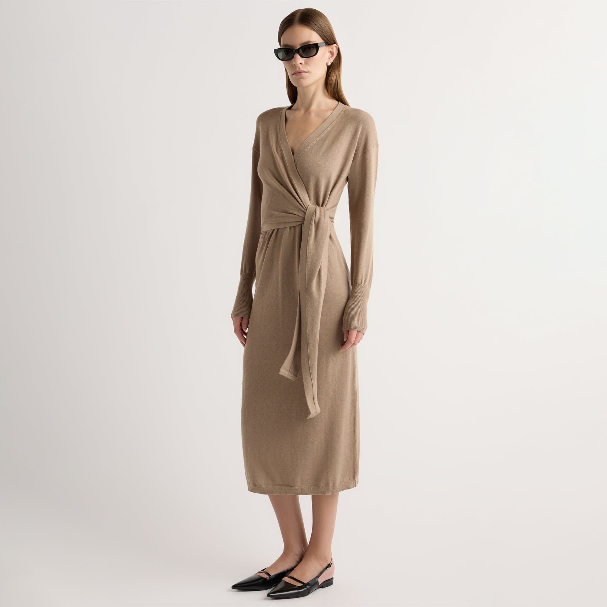 Hollie | Front-Wrap Sweater Dress