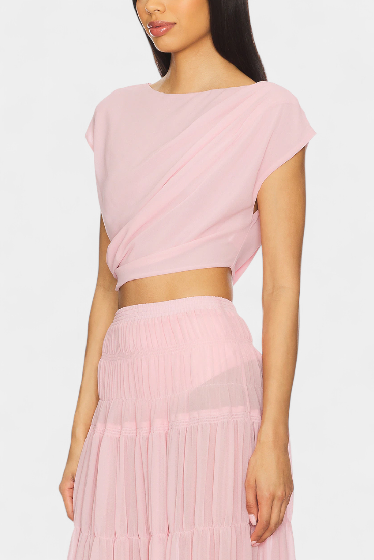 Nalia Chiffon Skirt with Elastic Waist and Airy Layers