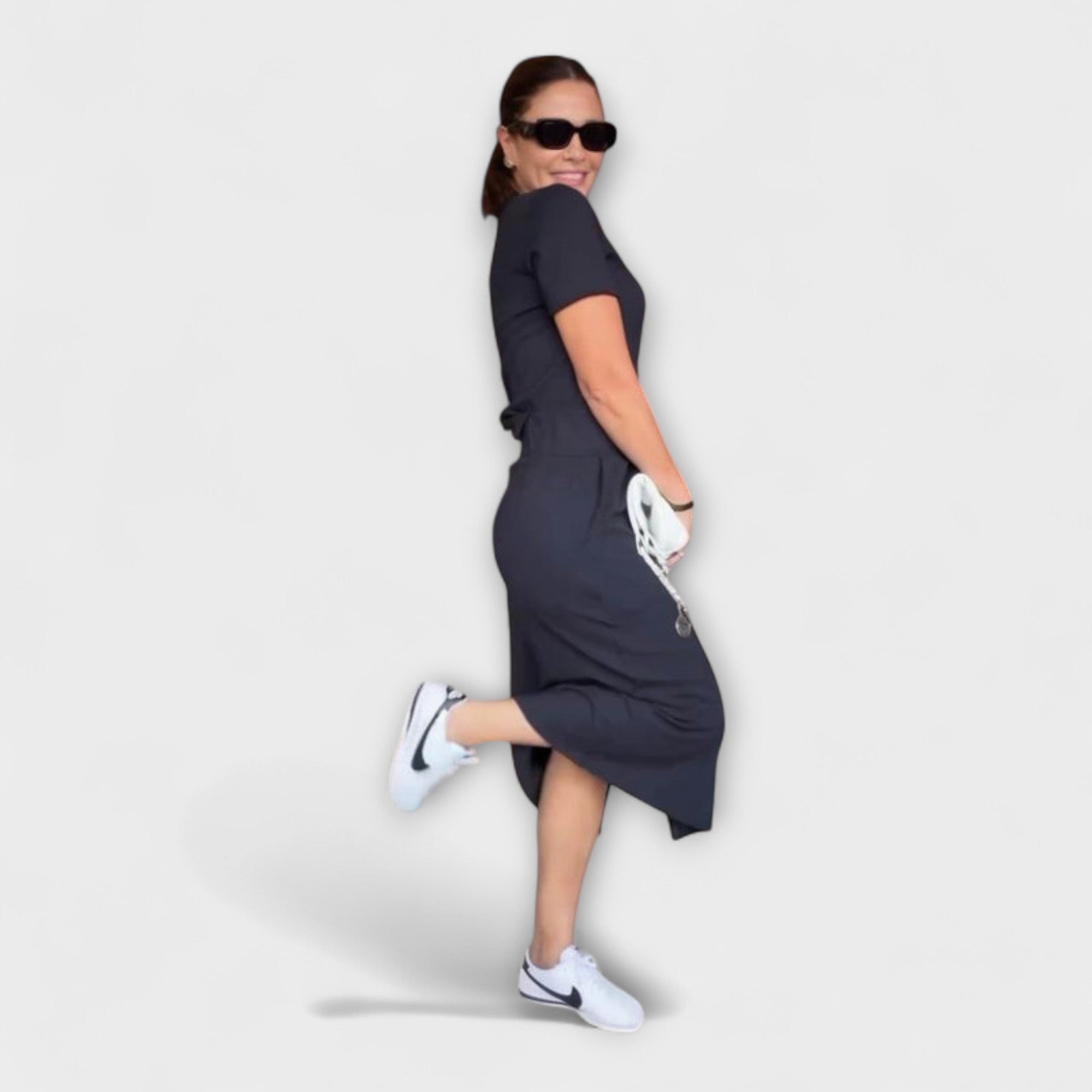 Danielle - Elegant scoop neck top and skirt