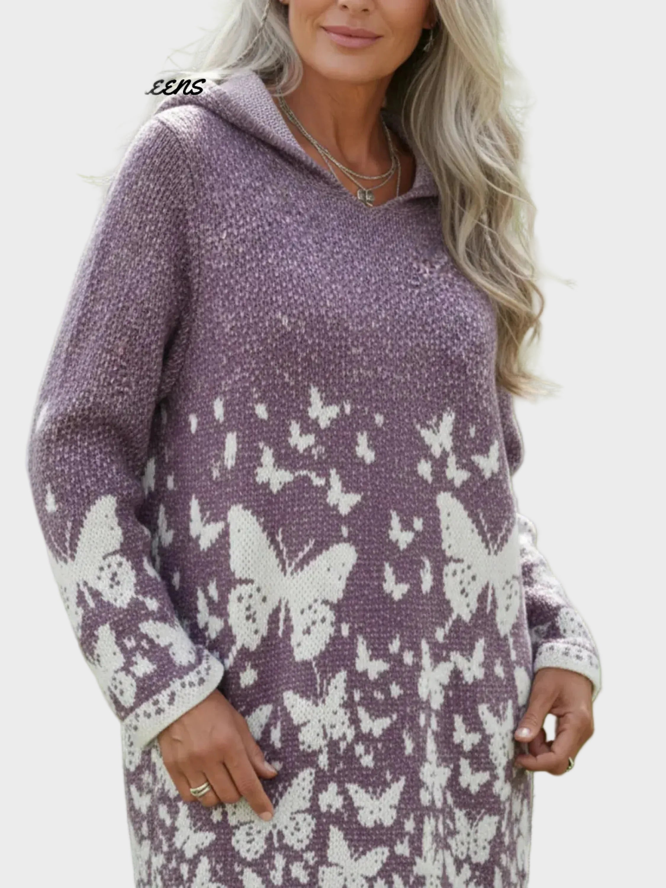 Zoe | Butterfly Valley Hooded Knitted Sweater
