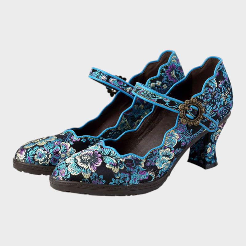 Rosemary | Retro Handmade Embroidered Heels