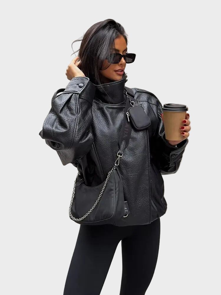 Carla Asymmetrical Leather Jacket