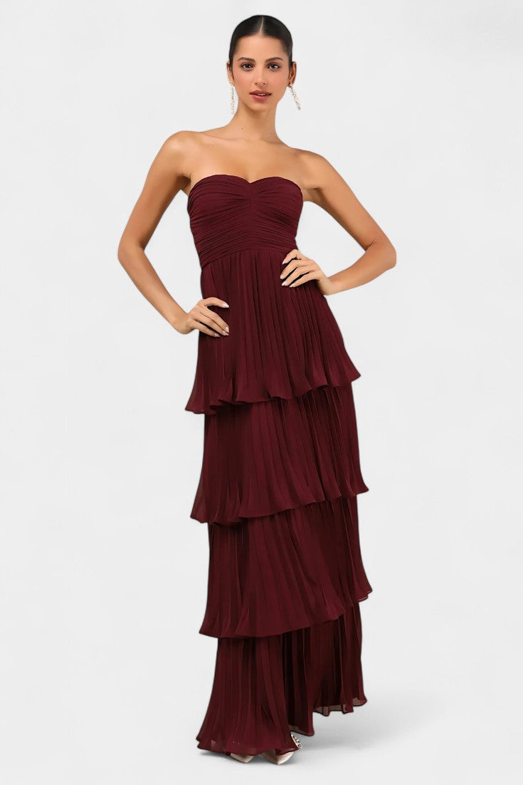 June Dress with Ruffles and Sweetheart Neckline
