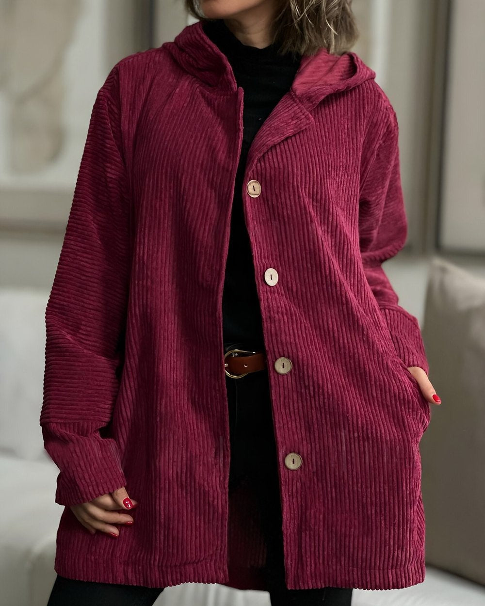 Cordia - Corduroy Jacket with Hood