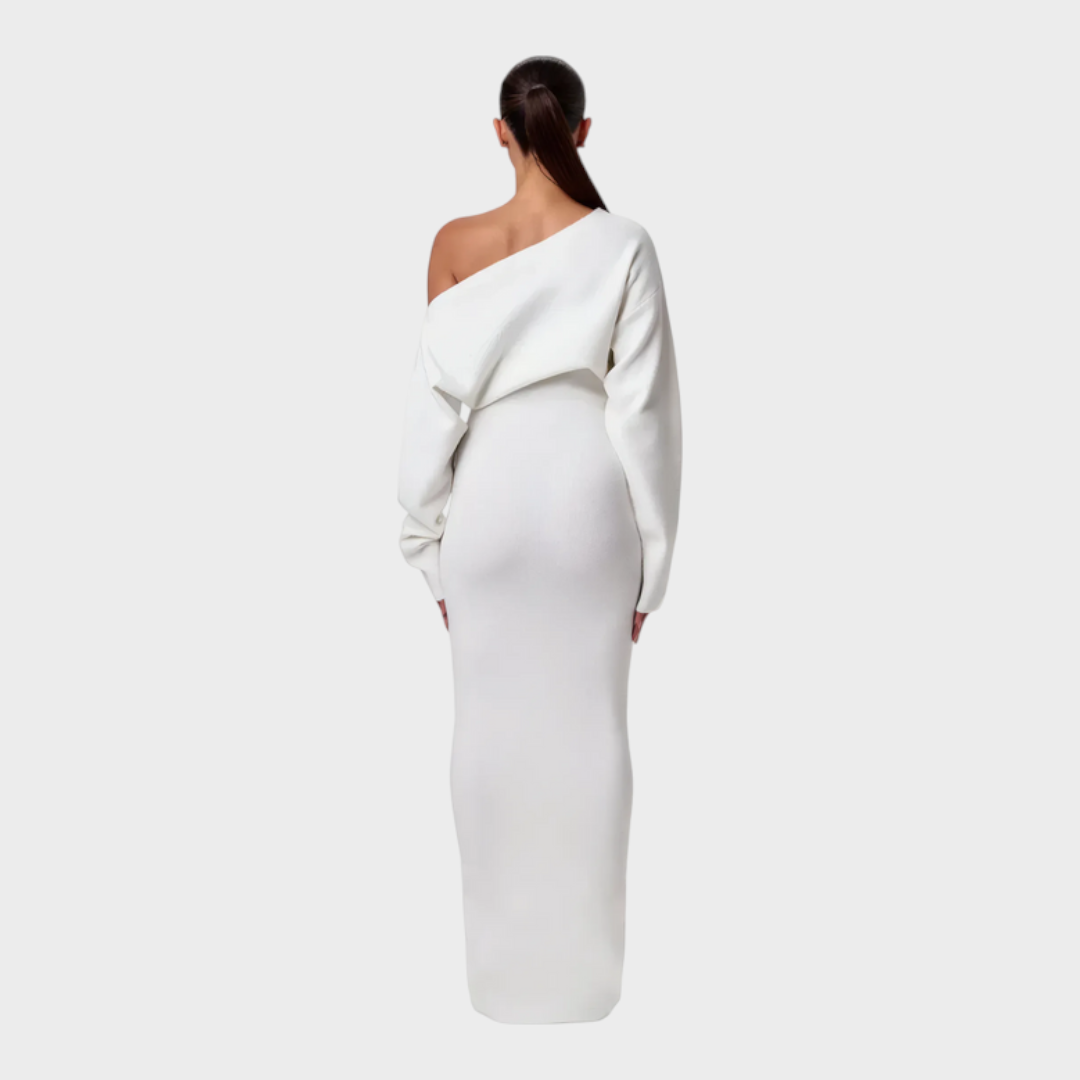Hillary |Knit Off-Shoulder Maxi