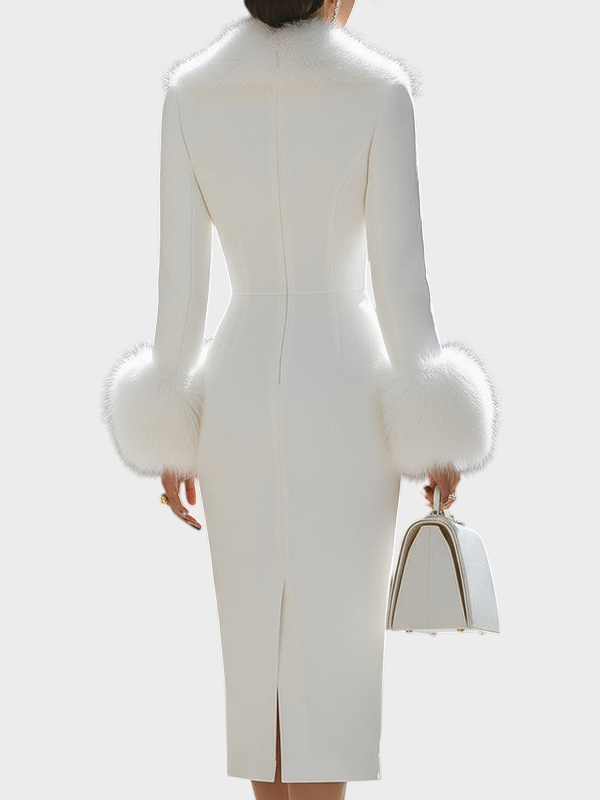 Dorthea | Luxurious Feathered - Embellished Midi Dress