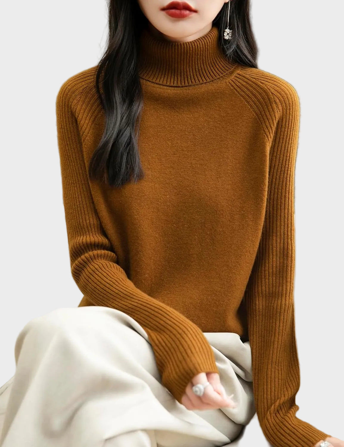 Fritz | 100% Merino Wool Raglan Turtleneck Sweater