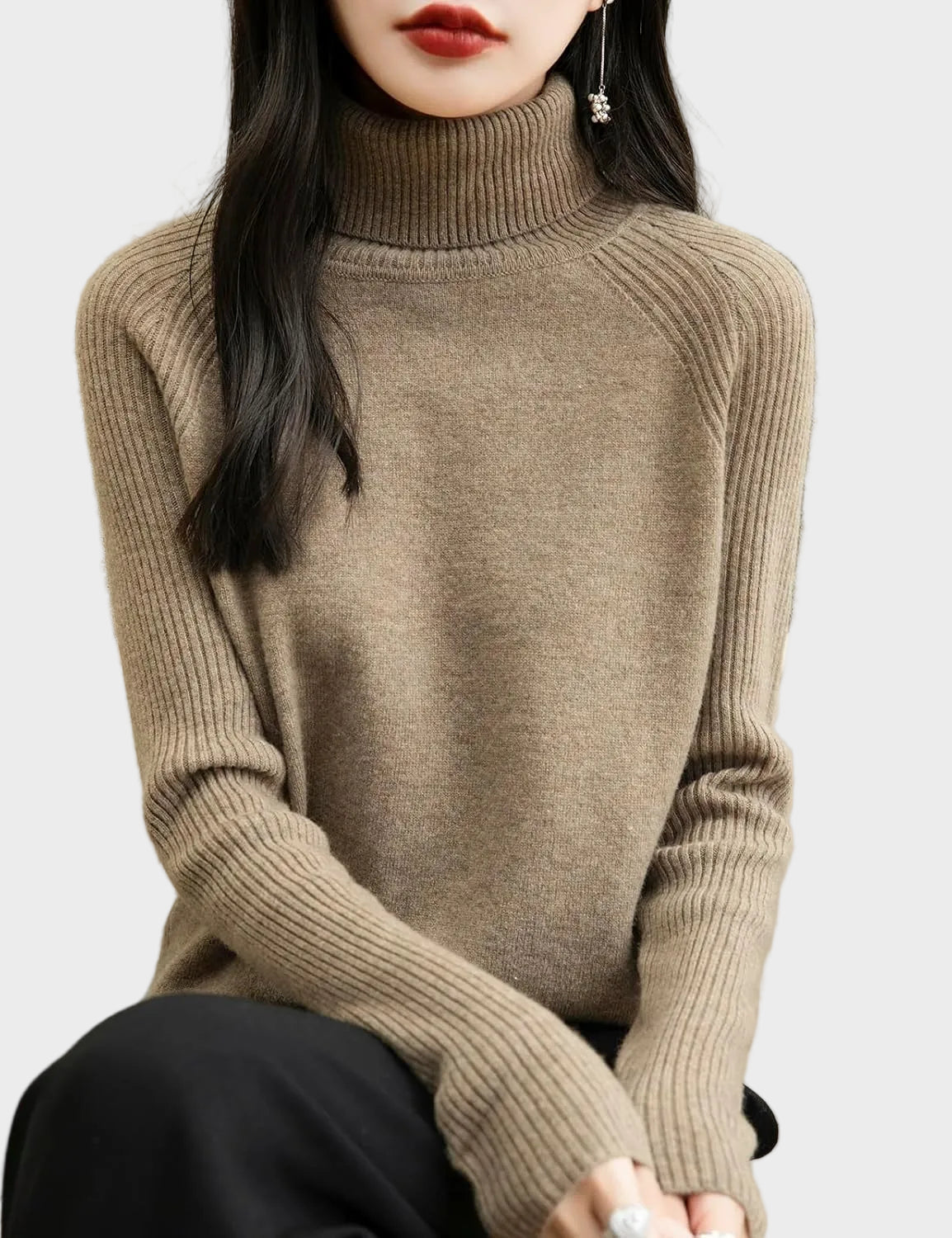 Fritz | 100% Merino Wool Raglan Turtleneck Sweater