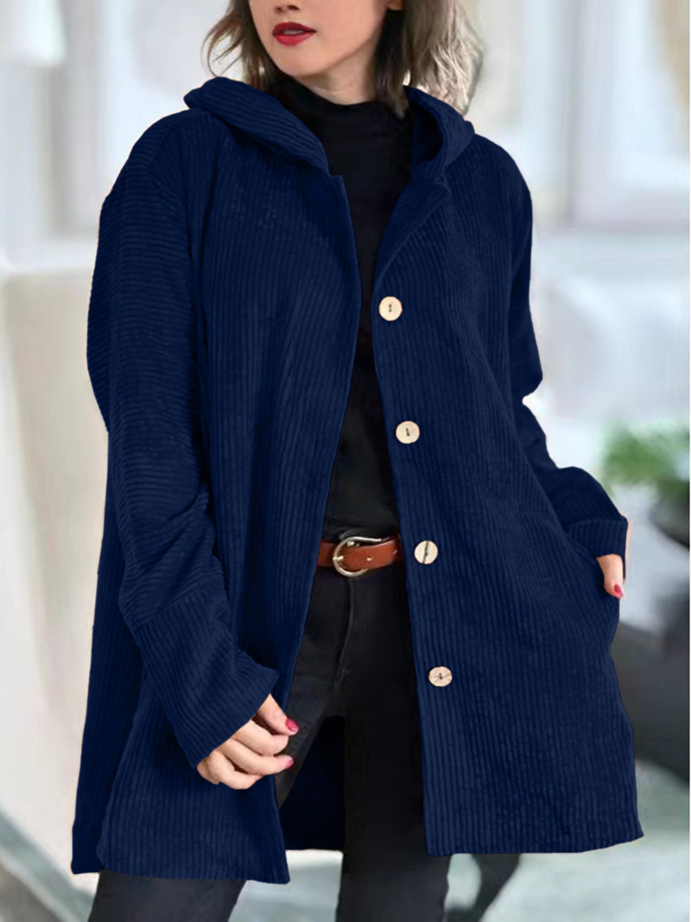 Cordia - Corduroy Jacket with Hood