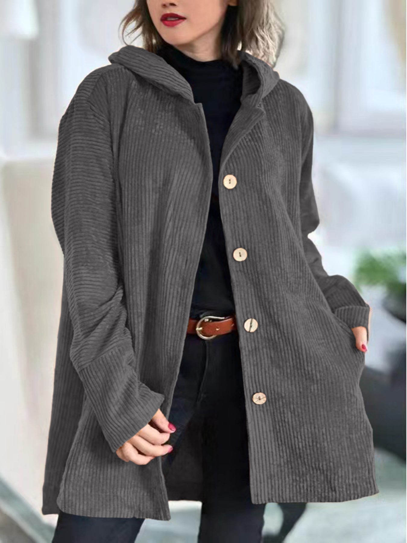 Cordia - Corduroy Jacket with Hood