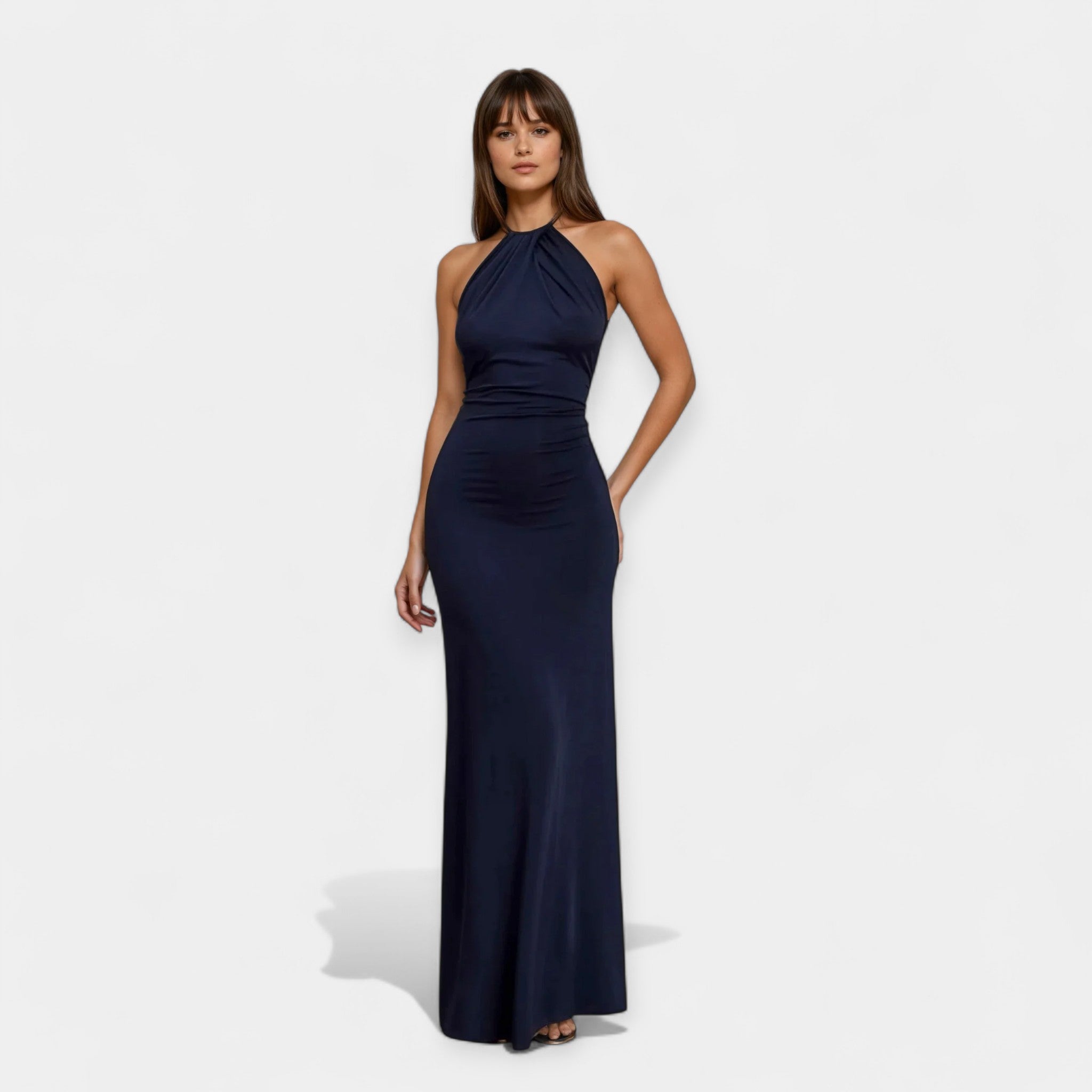 Maxi Dress with Tie Neck