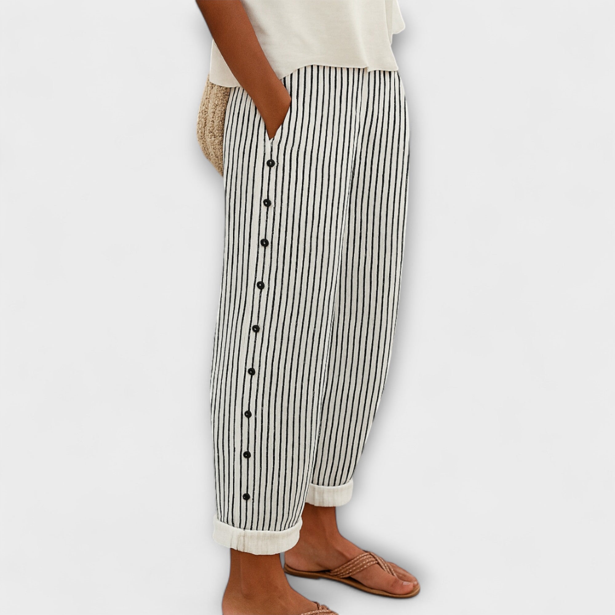 Rhea - Loose striped pants