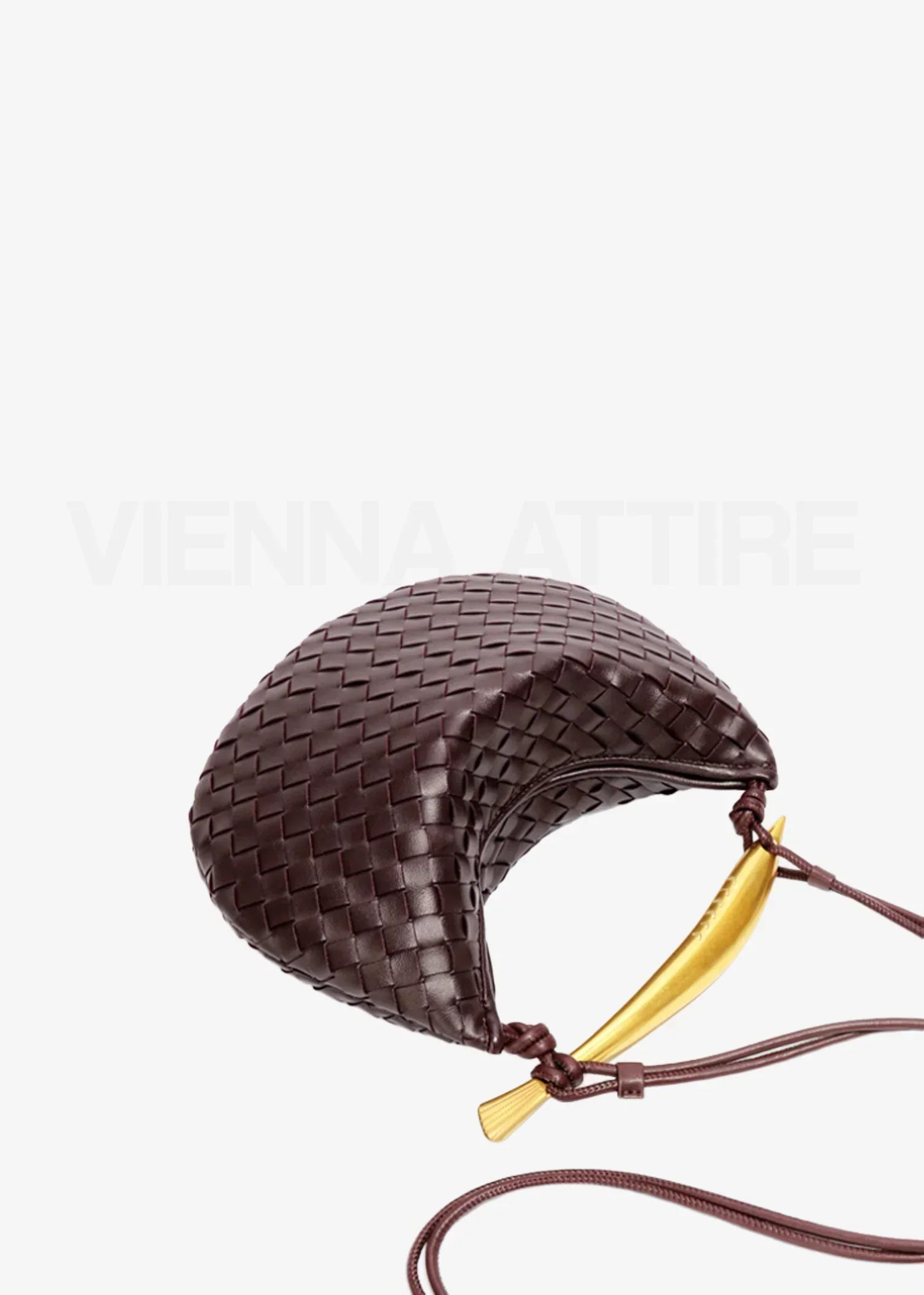 Alexandra – Woven Pattern Bag with Gold Handle