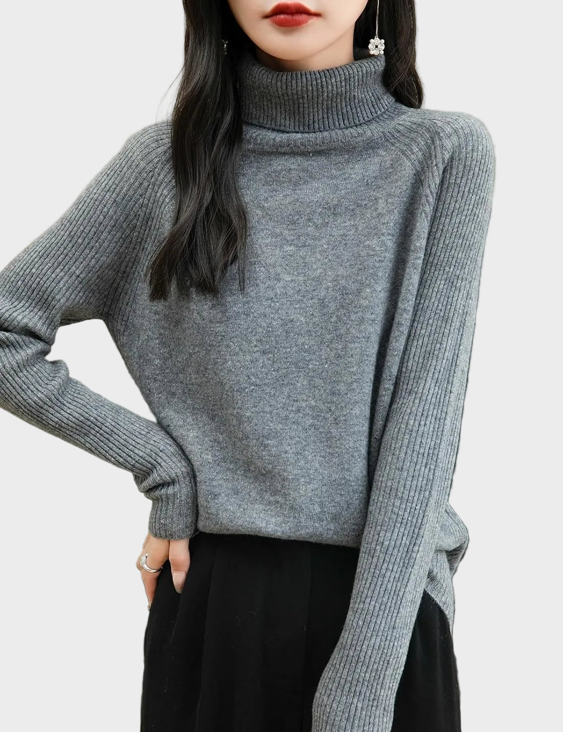 Fritz | 100% Merino Wool Raglan Turtleneck Sweater