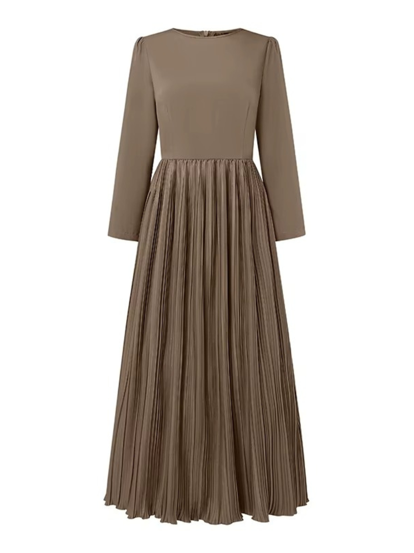 Marvee | Long Sleeve  Pleated Maxi Dress