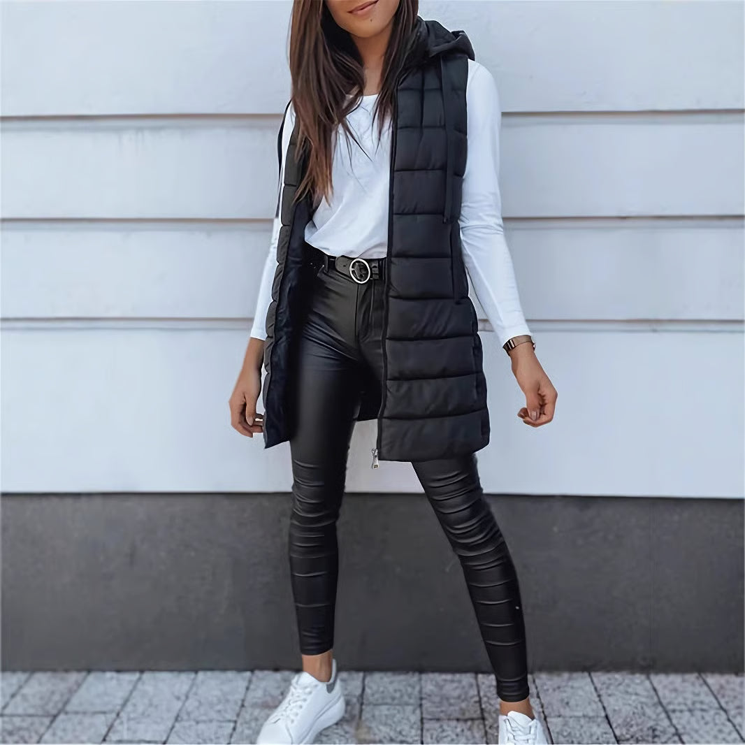 Women's Long Sleeveless Jacket