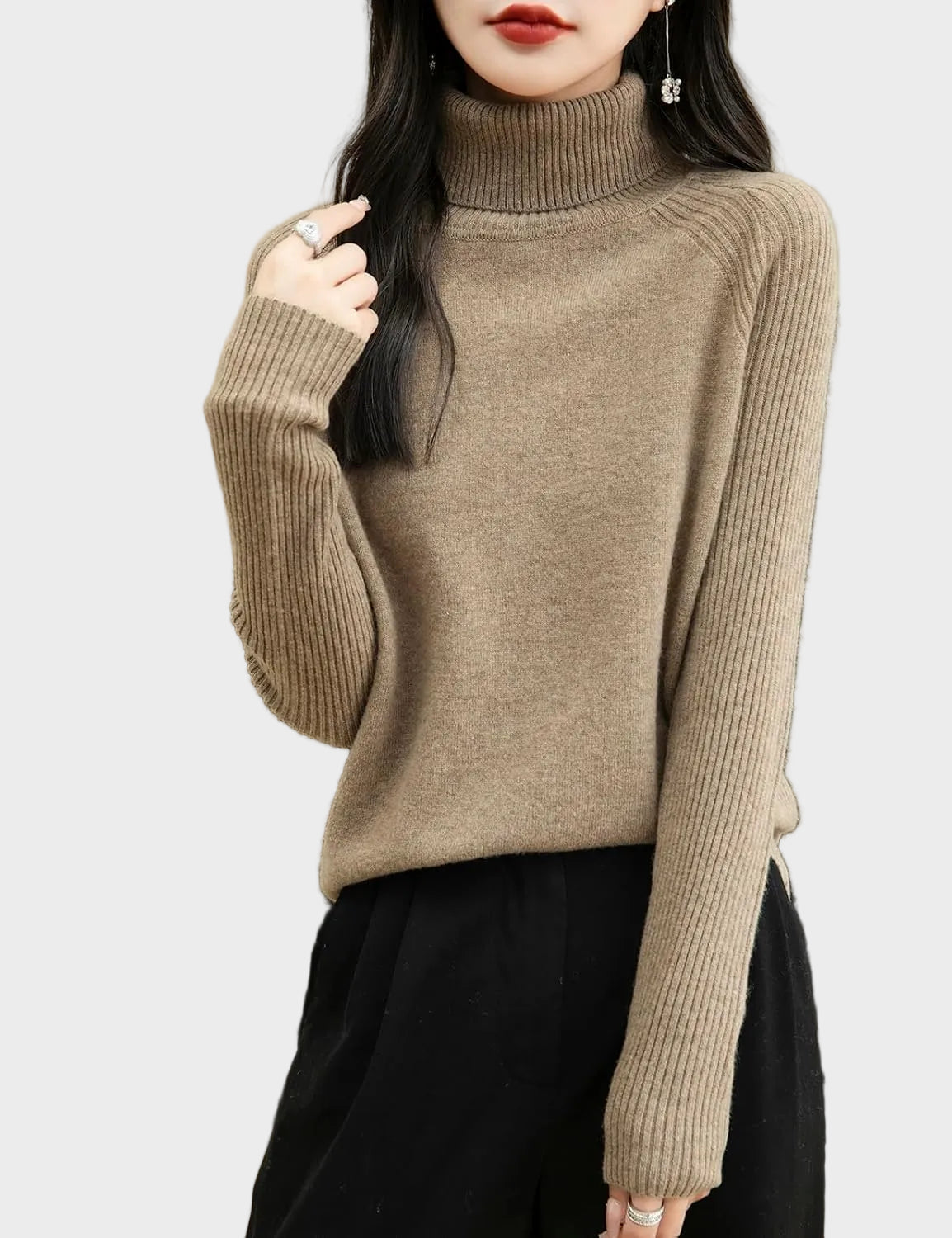 Fritz | 100% Merino Wool Raglan Turtleneck Sweater