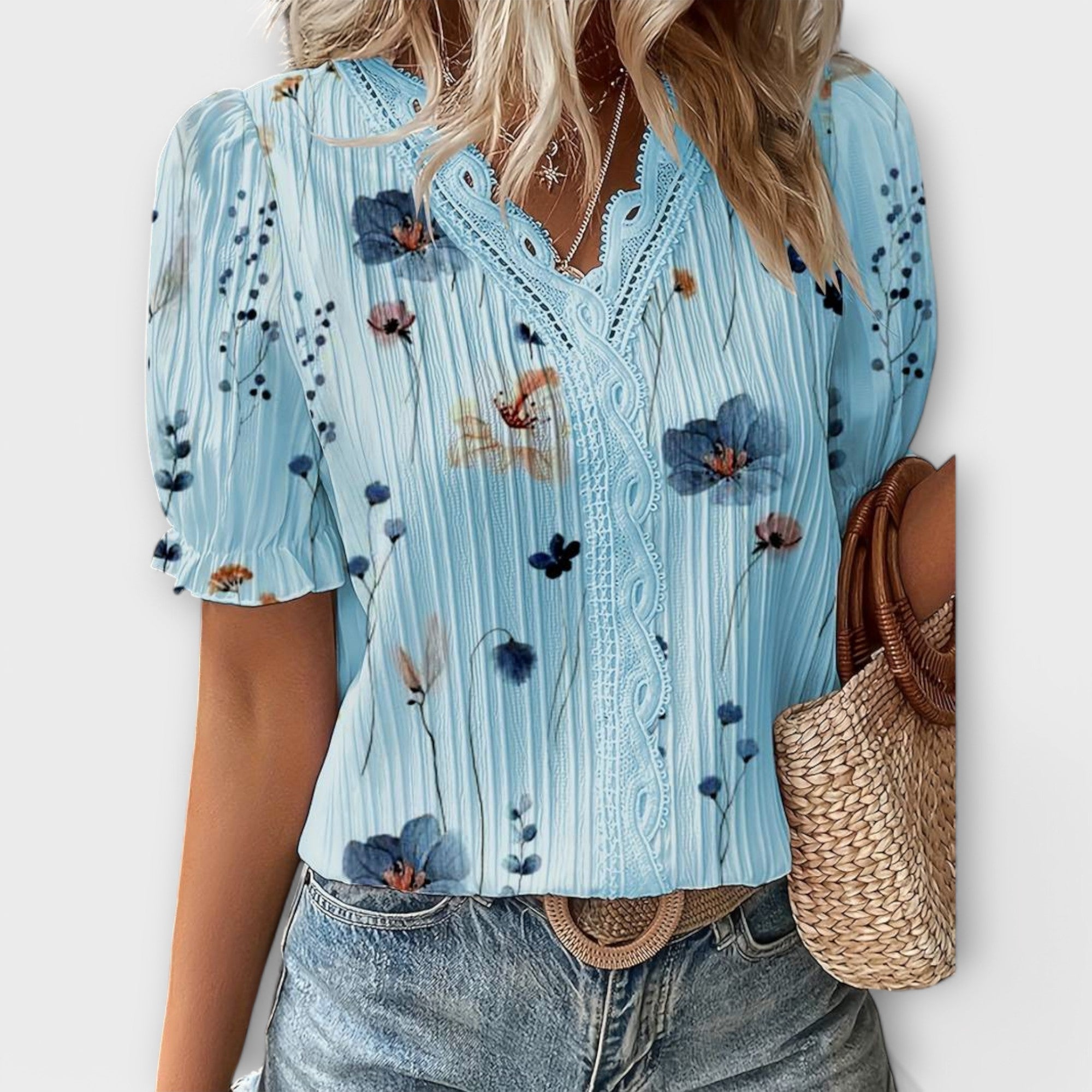 Emily - Fashion blouse with V-neckline