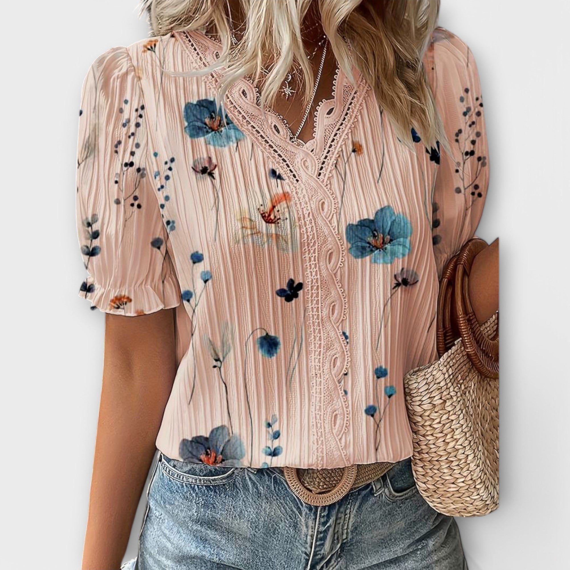 Emily - Fashion blouse with V-neckline