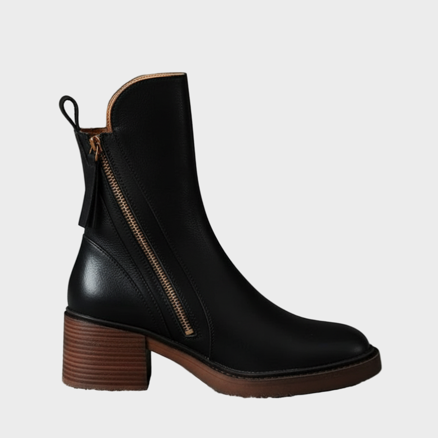 Valorine | Black leather boots