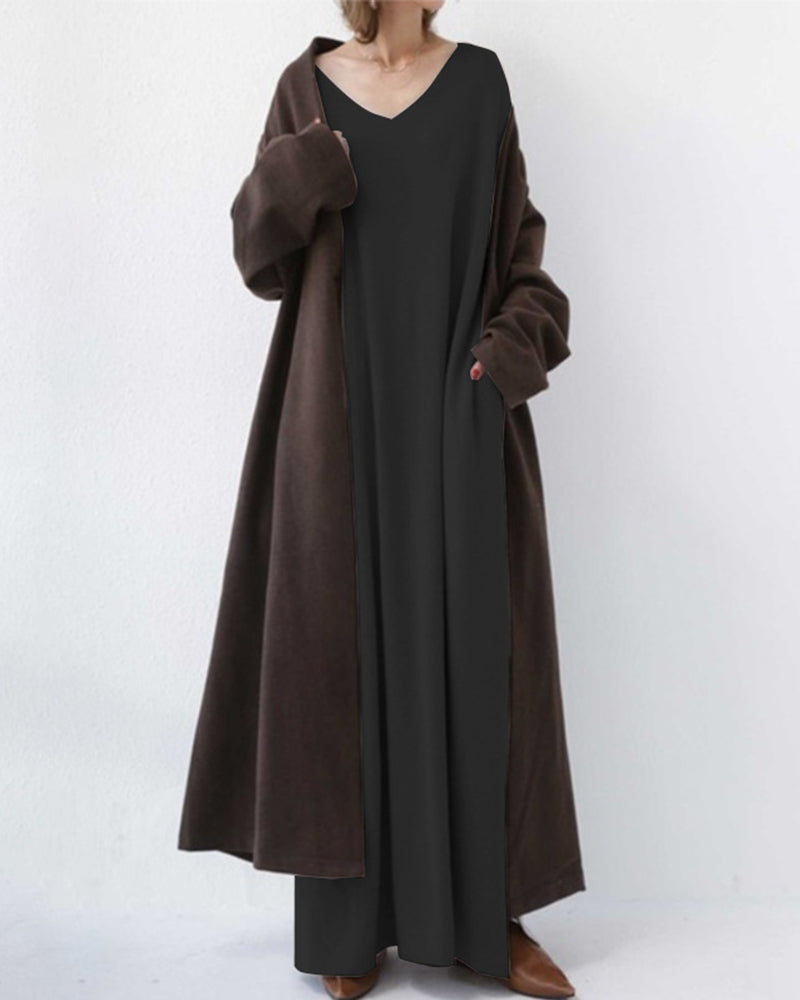 Eudora | elegant casual dress with v-neckline