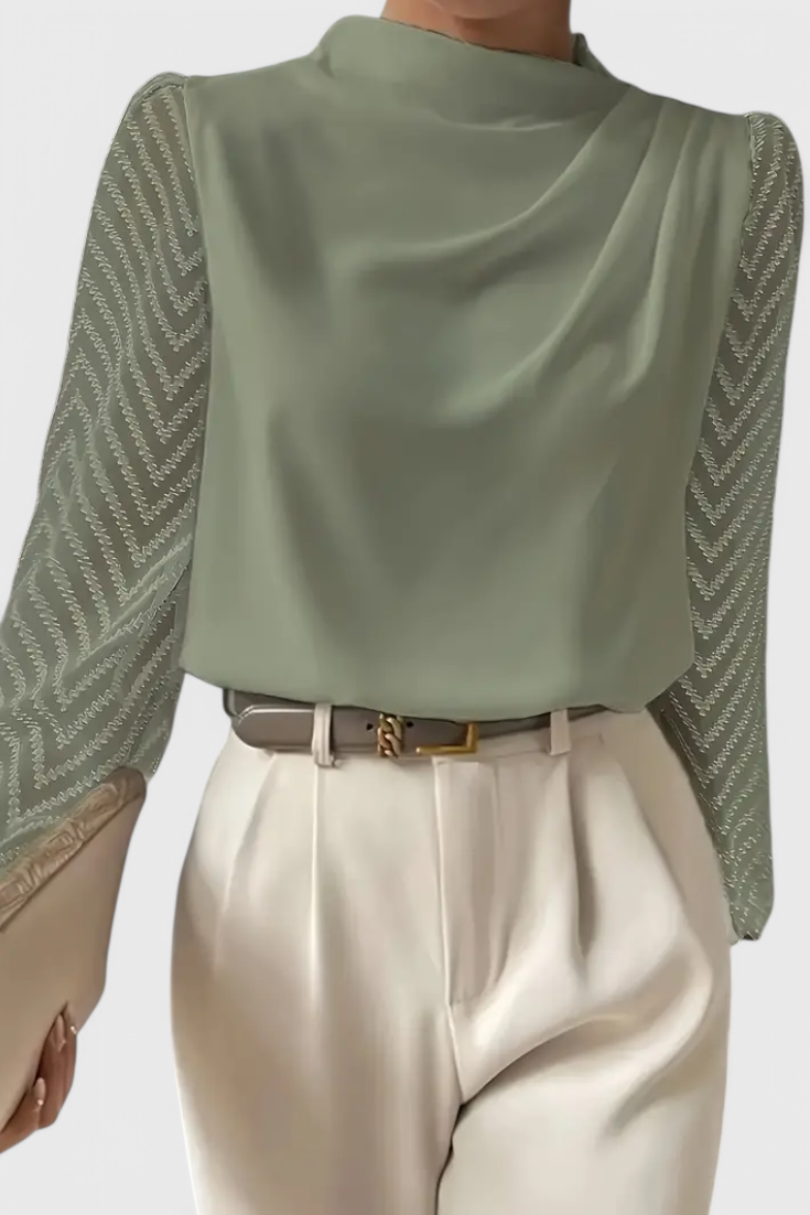 Zaraa Elegant Blouse with Sheer Sleeves