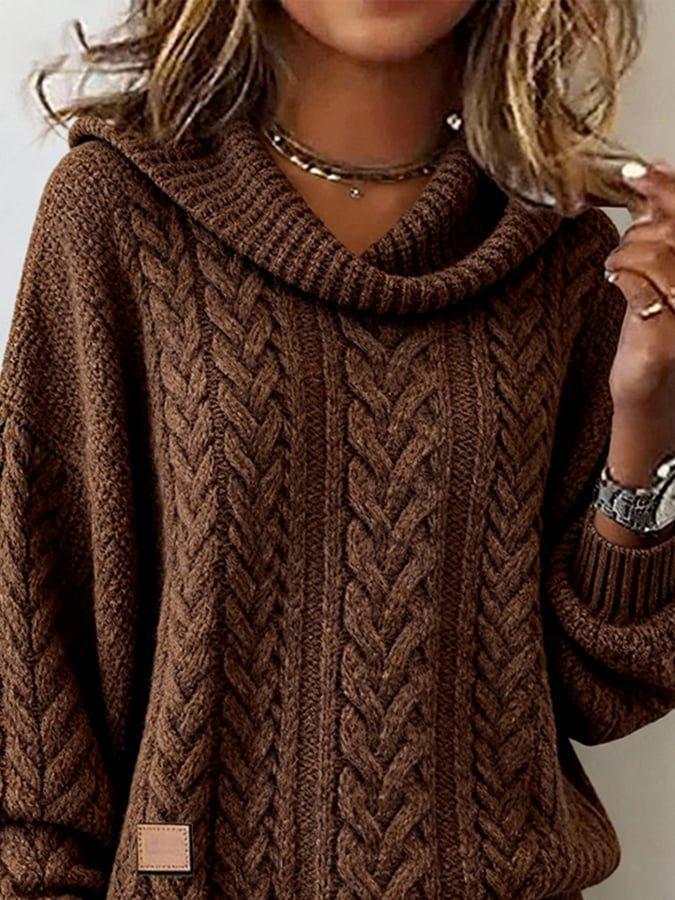 Leslie | Brown Oversized Knitted Blouse (Plain Knit)