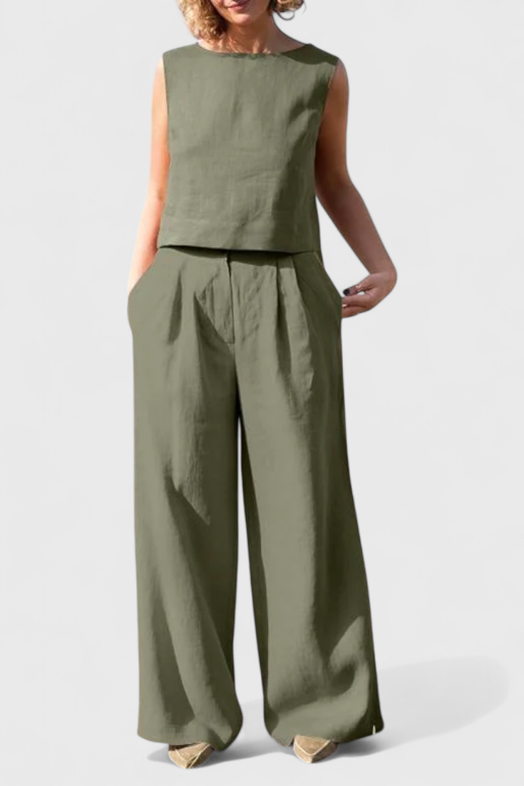 Yvanne Summer Sleeveless Vintage Set