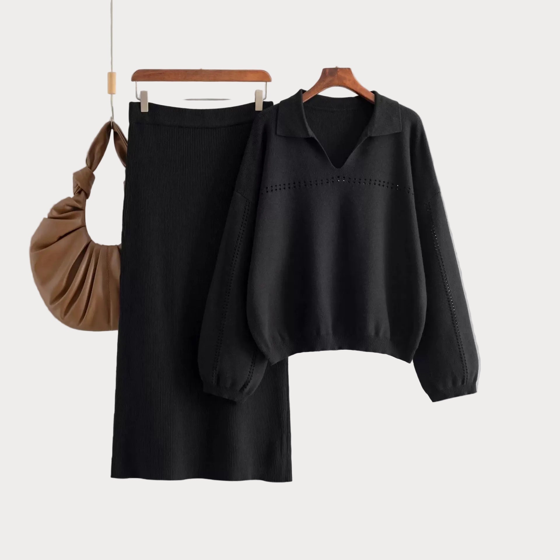 Gertrud | Luxury Wool Blend Set - Knit with Skirt