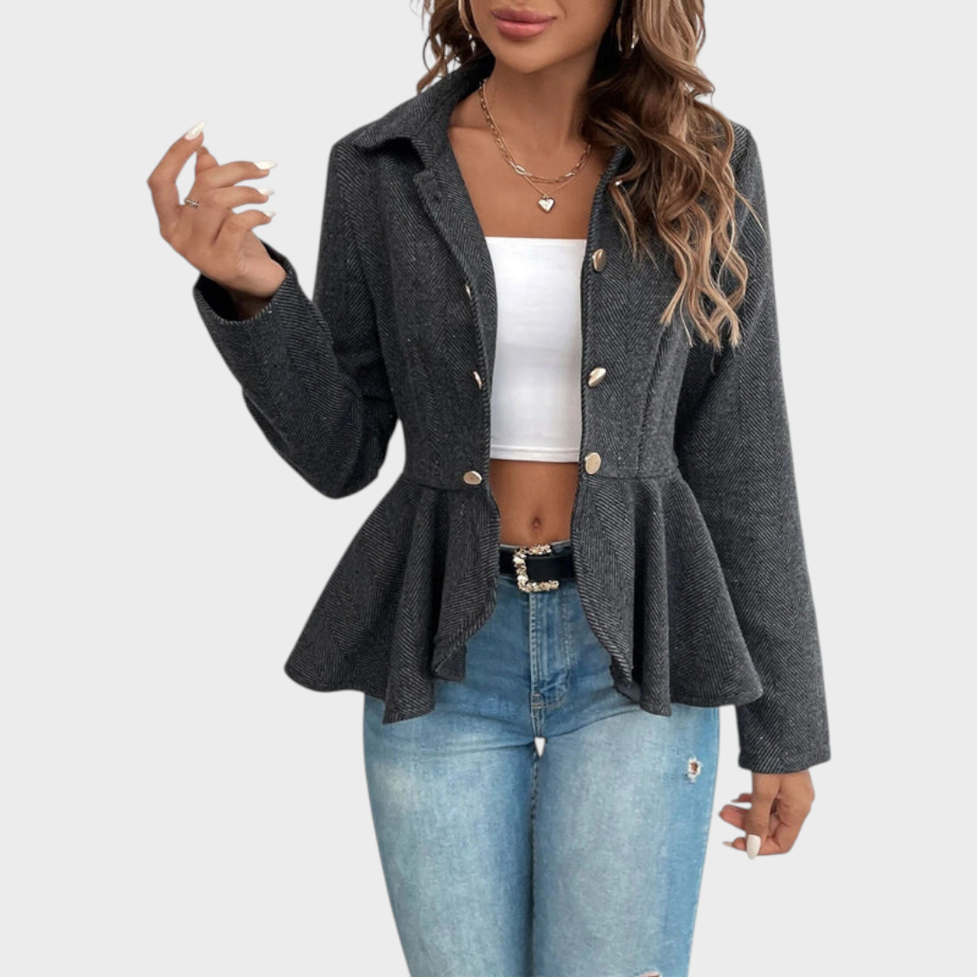 Dayana | Elegant Ruffle Flair Blazer