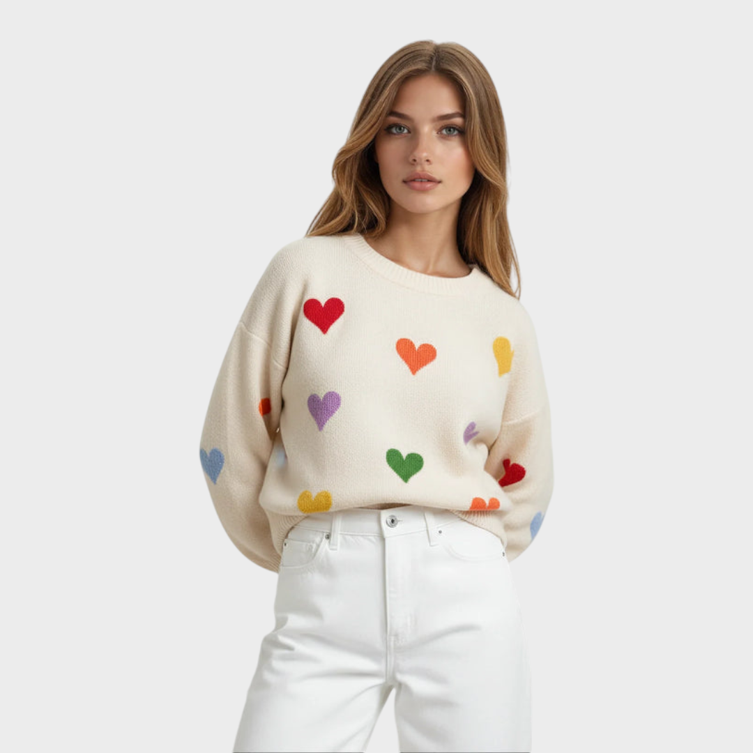 Erza | Happy Hearts Knitted Sweater