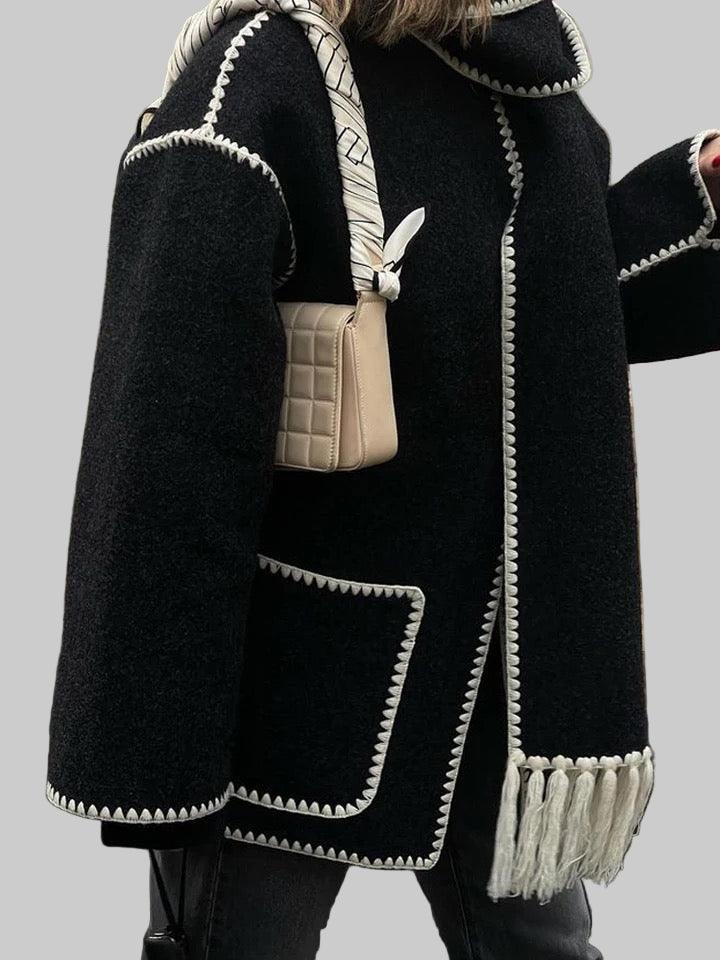 Cora Large Wool Jacket with Scarf