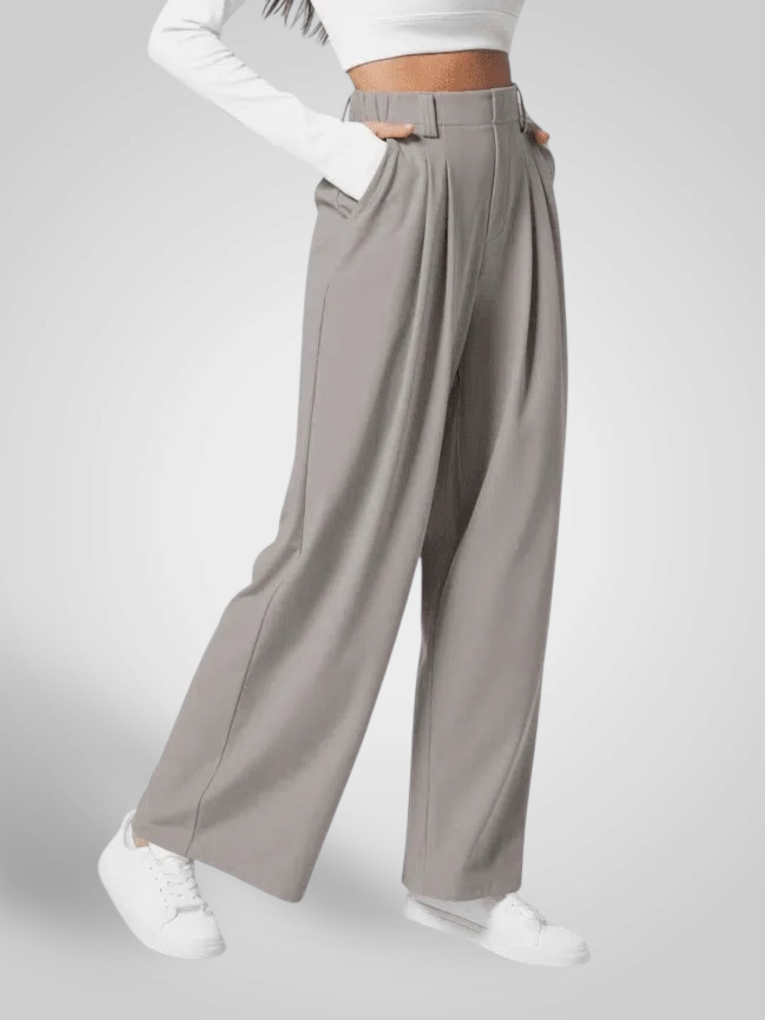 Luma | Women's Wide Leg Pants - High Waist Pleated Design