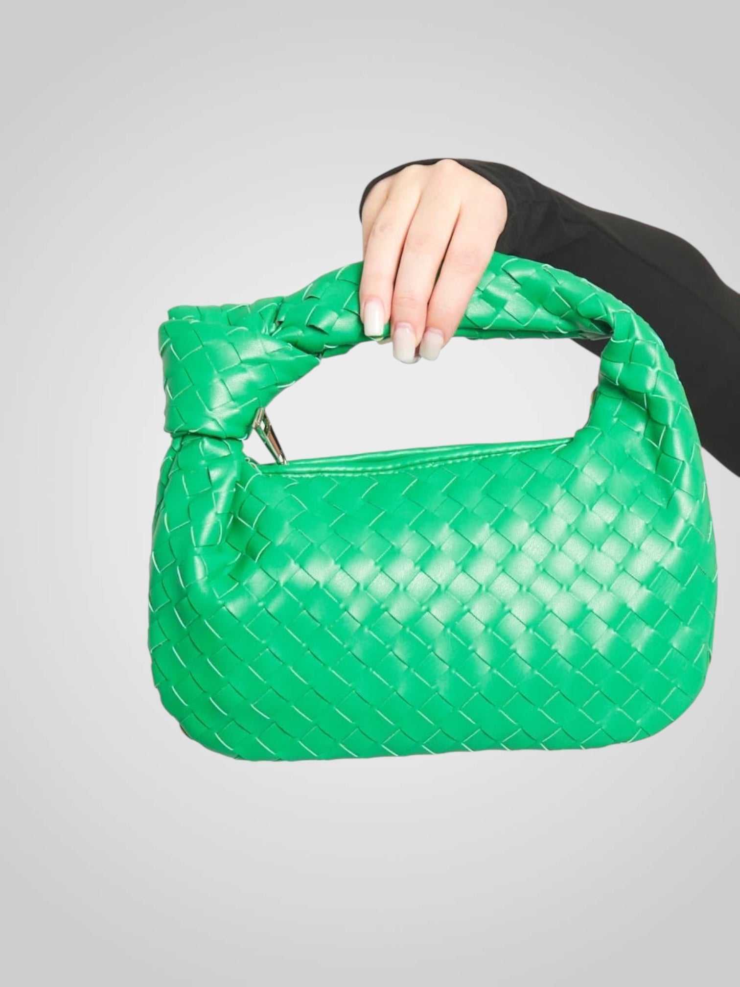 Aura | Mini Bag with Woven Knot Handle in Wine-Tone Eco-Leather