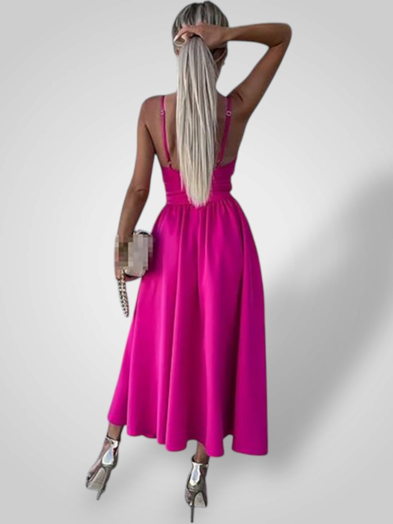 Evi | Women's Dress with Thin Straps and High Slit