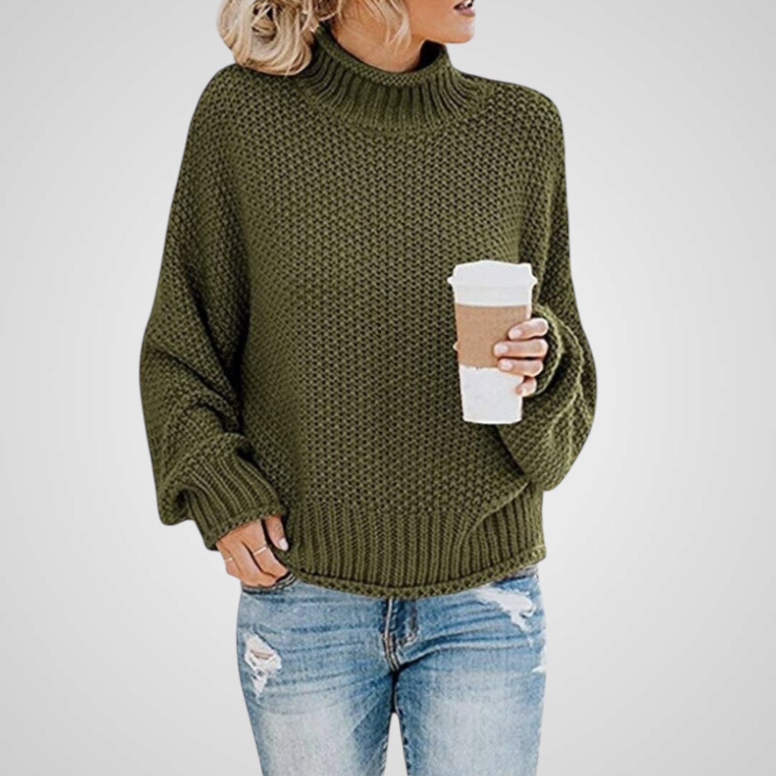 Soft | Women's Turtleneck Knit Long Sleeve Sweater