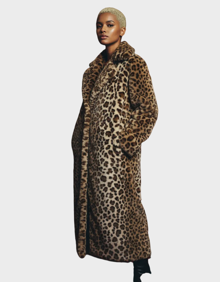 Aurelia Faux Fur Coat Leopard
