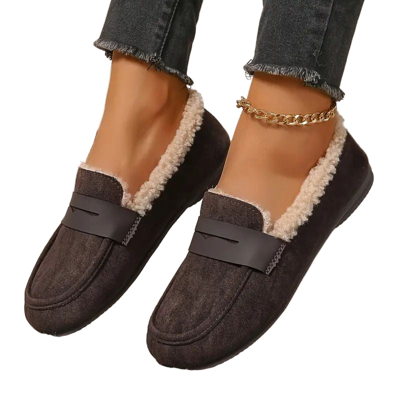 Aria comfortable fur-lined loafers